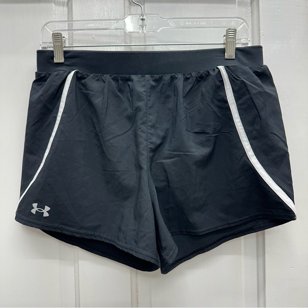 Under Armour heat gear loose fit black athletic running‎ shorts women's medium